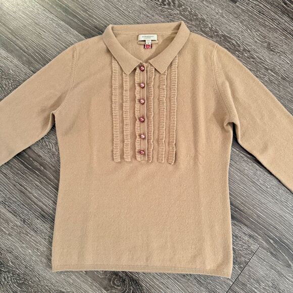 Burberry Light Camel Tan 100% Cashmere Sweater - Picture 4 of 13